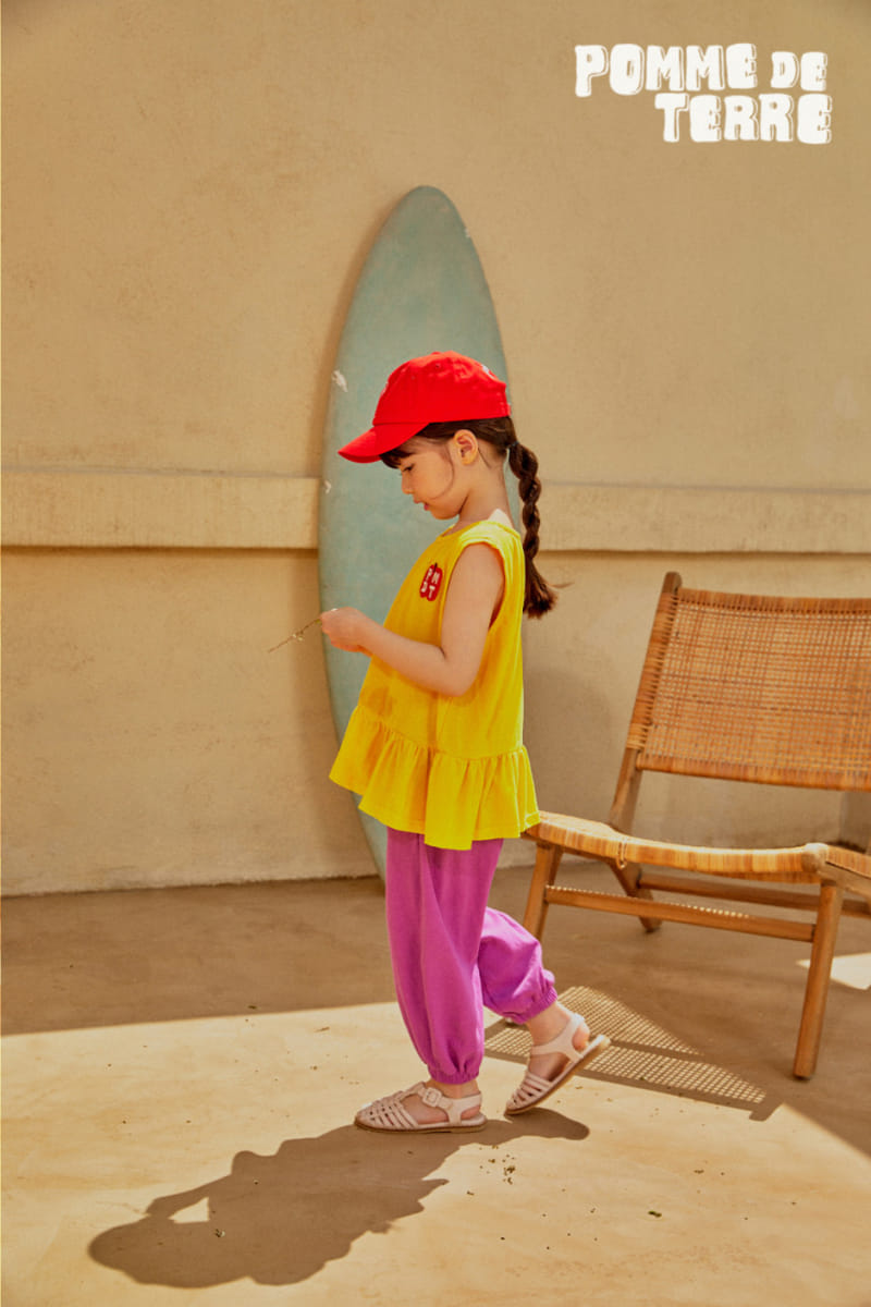 Pomme de terre - Korean Children Fashion - #fashionkids - Color Sleeveless Top Bottom Set - 11
