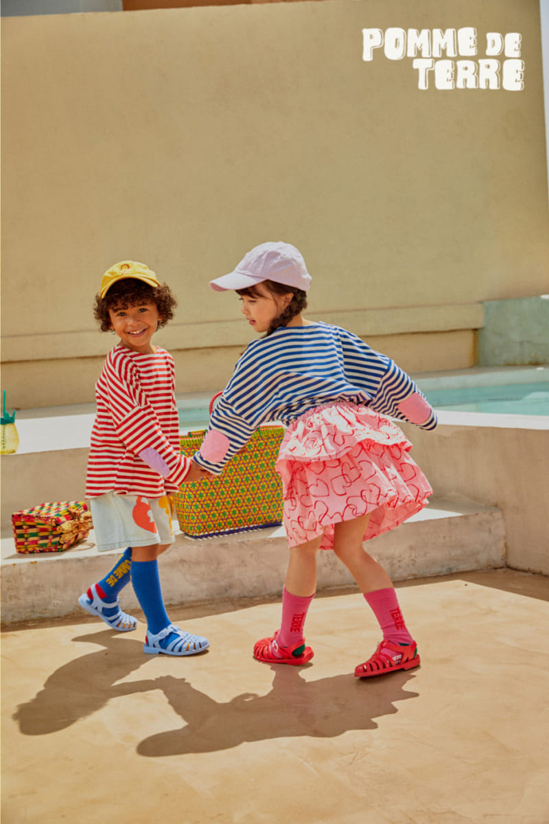 Pomme de terre - Korean Children Fashion - #kidsstore - Heart Tiered Skirt - 10