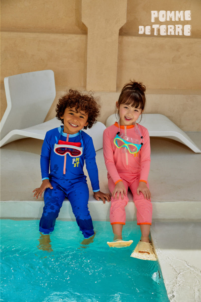 Pomme de terre - Korean Children Fashion - #kidsshorts - Heart Lock Swim Suit - 4
