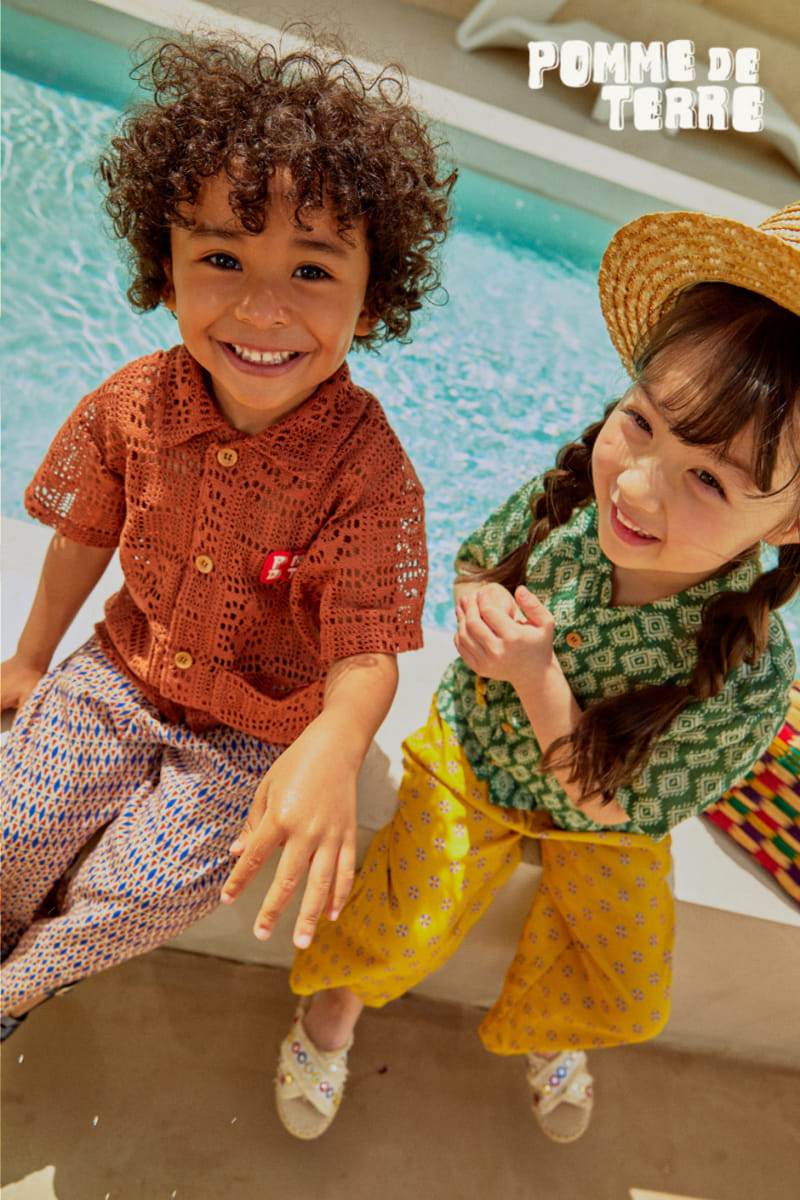 Pomme de terre - Korean Children Fashion - #kidzfashiontrend - Vacation  Rayon Pants - 3