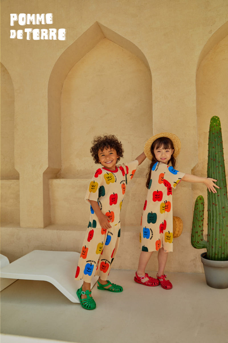 Pomme de terre - Korean Children Fashion - #littlefashionista - Apple Pleats Top Bottom Set - 7