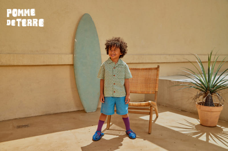 Pomme de terre - Korean Children Fashion - #littlefashionista - Try Angle Blue Shorts - 3
