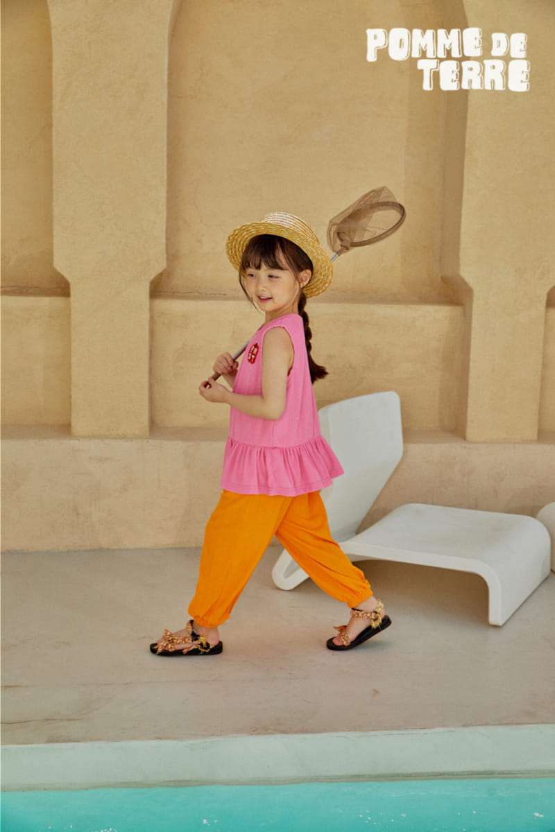 Pomme de terre - Korean Children Fashion - #magicofchildhood - Color Sleeveless Top Bottom Set