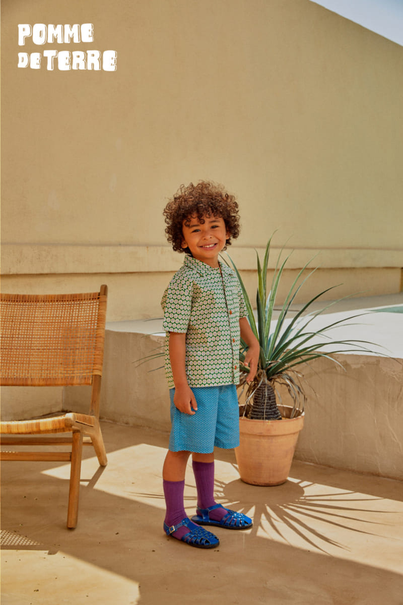 Pomme de terre - Korean Children Fashion - #minifashionista - Try Angle Blue Shorts - 5