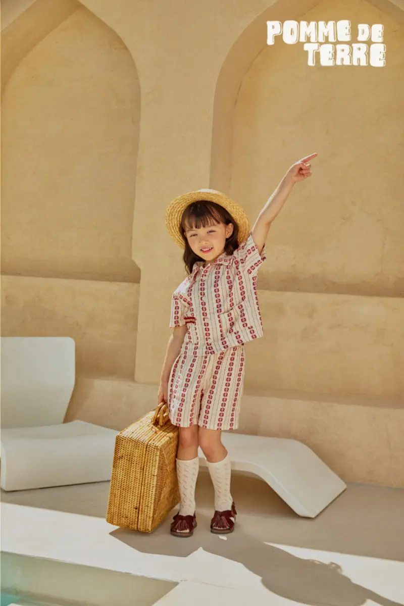 Pomme de terre - Korean Children Fashion - #magicofchildhood - Kafka Summer Shirt Top Bottom Set - 4