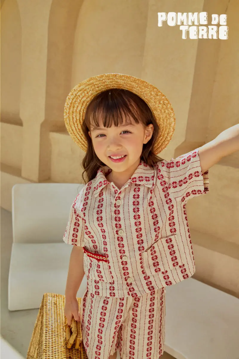 Pomme de terre - Korean Children Fashion - #prettylittlegirls - Kafka Summer Shirt Top Bottom Set - 5