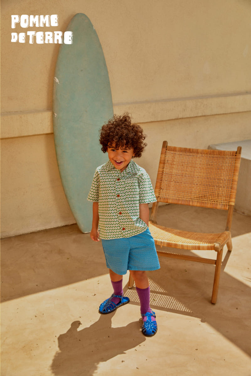Pomme de terre - Korean Children Fashion - #stylishchildhood - Try Angle Blue Shorts - 9