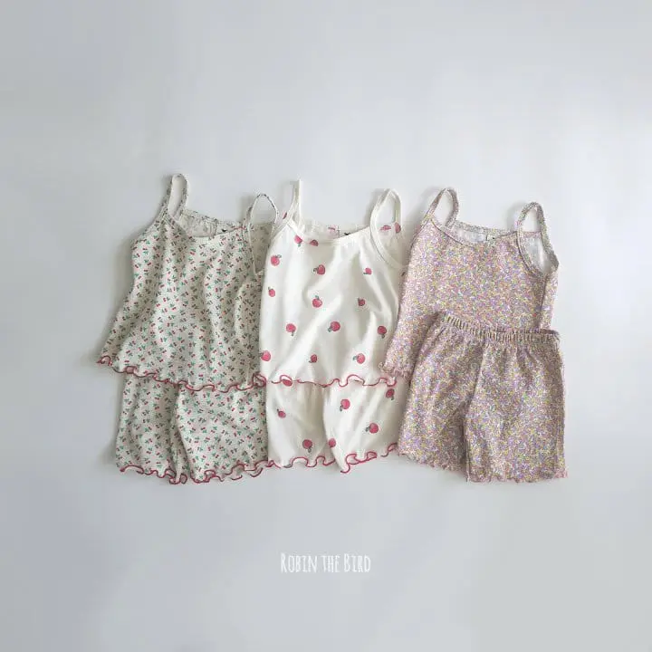 Saerobin - Korean Children Fashion - #kidsstore - Frill String Sleeveless Top Bottom Set