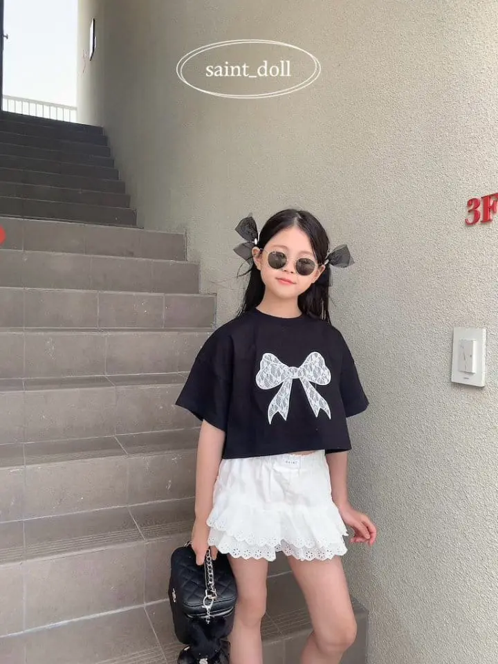 Saint Doll - Korean Children Fashion - #fashionkids - Lace Ribbon Tee With Mom - 10