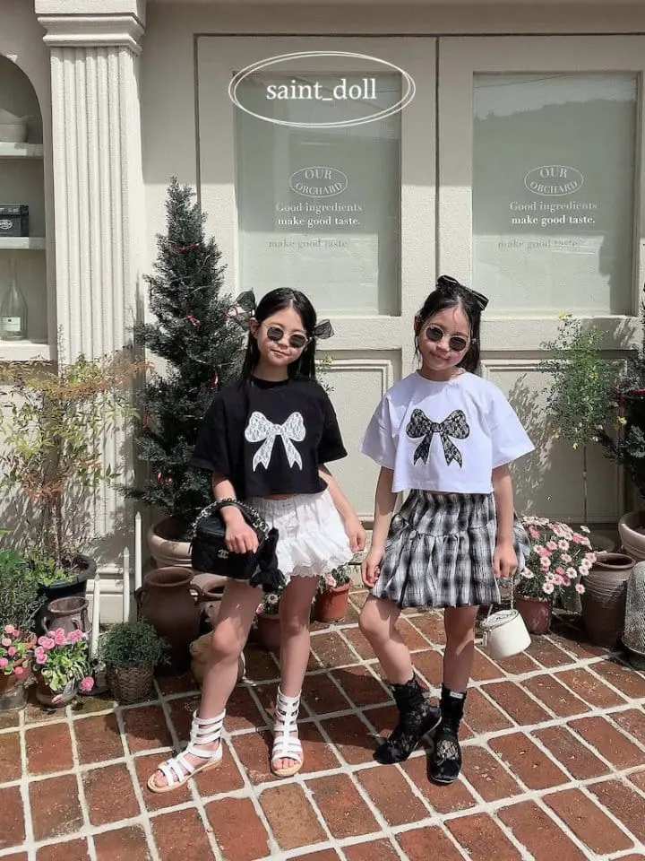 Saint Doll - Korean Children Fashion - #prettylittlegirls - Lace Ribbon Tee With Mom - 2