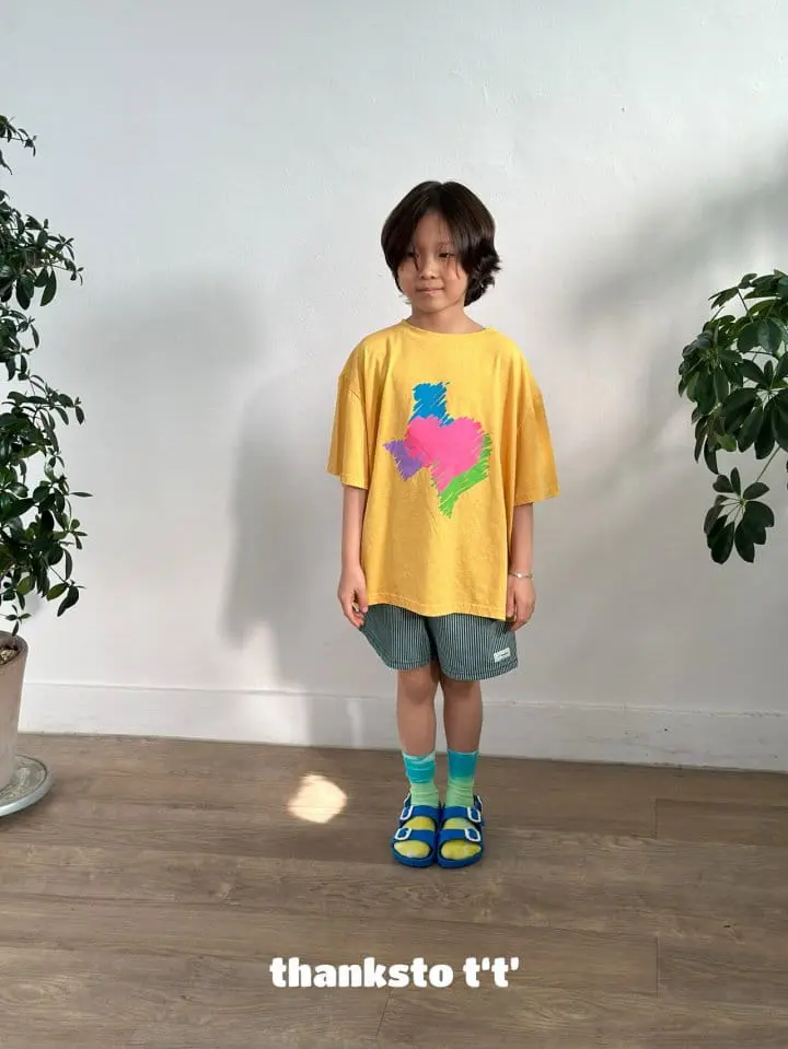 Thanksto TT - Korean Children Fashion - #kidsshorts - Love Pig Tee
