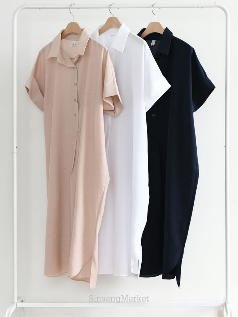 Theggllim - Korean Women Fashion - #momslook - Yolo Shirt One-Piece - 4