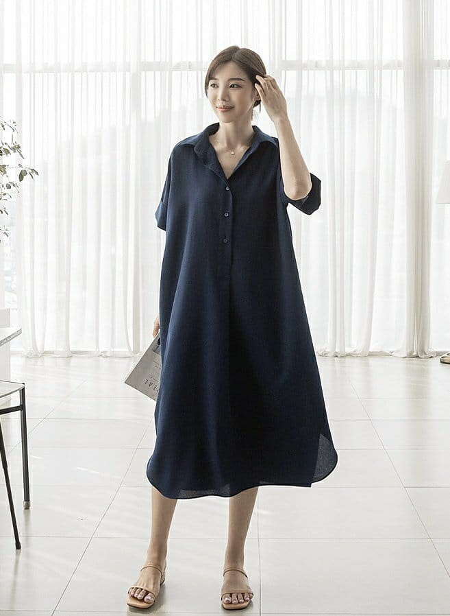 Theggllim - Korean Women Fashion - #restrostyle - Yolo Shirt One-Piece - 10
