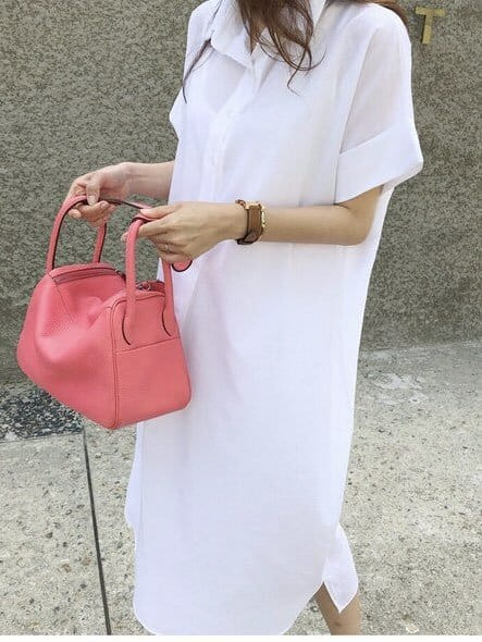 Theggllim - Korean Women Fashion - #vintageinspired - Yolo Shirt One-Piece - 7