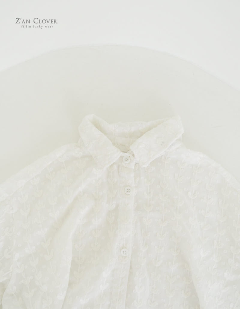 Zan Clover - Korean Children Fashion - #kidsstore - Chiffon Heart Shirt - 5