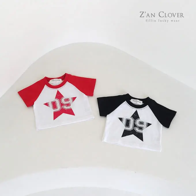 Zan Clover - Korean Children Fashion - #kidsstore - Star Raglan Tee
