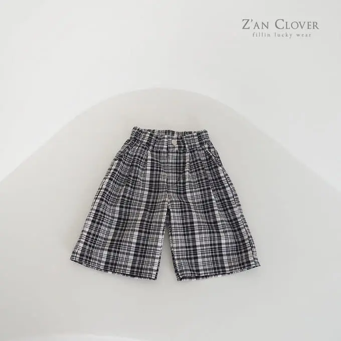 Zan Clover - Korean Children Fashion - #kidzfashiontrend - Check Bermuda Pants