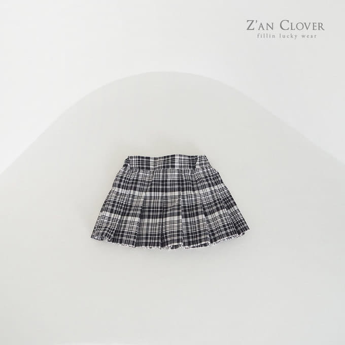Zan Clover - Korean Children Fashion - #stylishchildhood - Mono Check Pleats Skirt