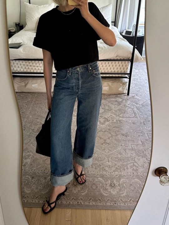 Ayla Roll Up Wide Denim  