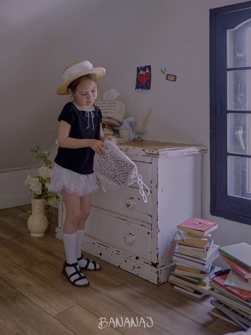Banana J - Korean Children Fashion - #childofig - Lace Square Tee - 8