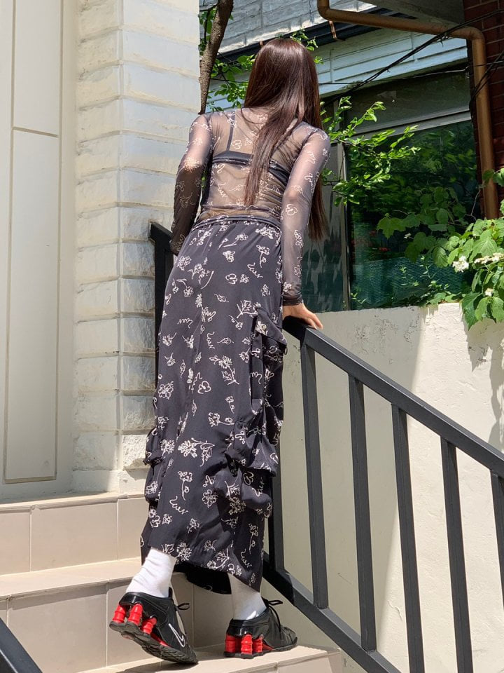 Bricklane - Korean Women Fashion - #momslook - Floral Mesh Tee - 11