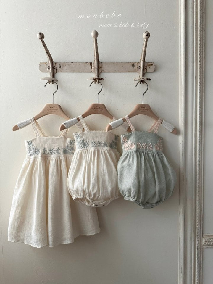 Monbebe - Korean Baby Fashion - #babyfever - Aria Embroidery Bodysuit - 3