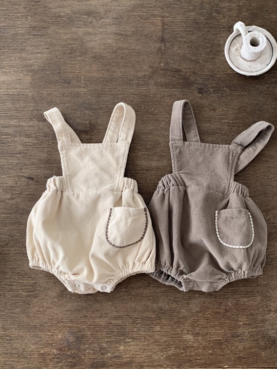 Mellow Corduroy Suspender Bodysuit