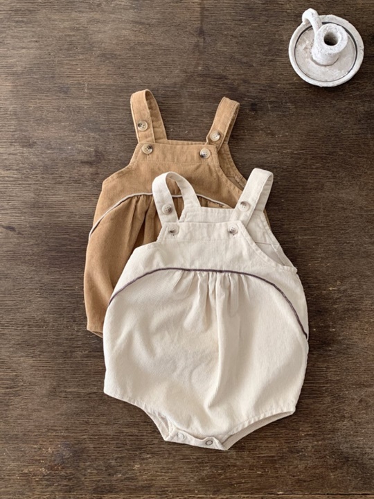 Colored Piping Suspender Bodysuit
