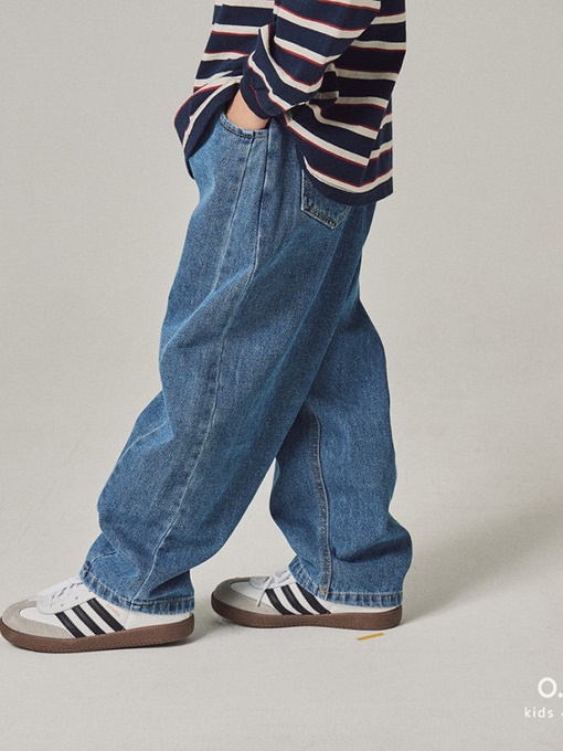 Wide Slit Denim Pants