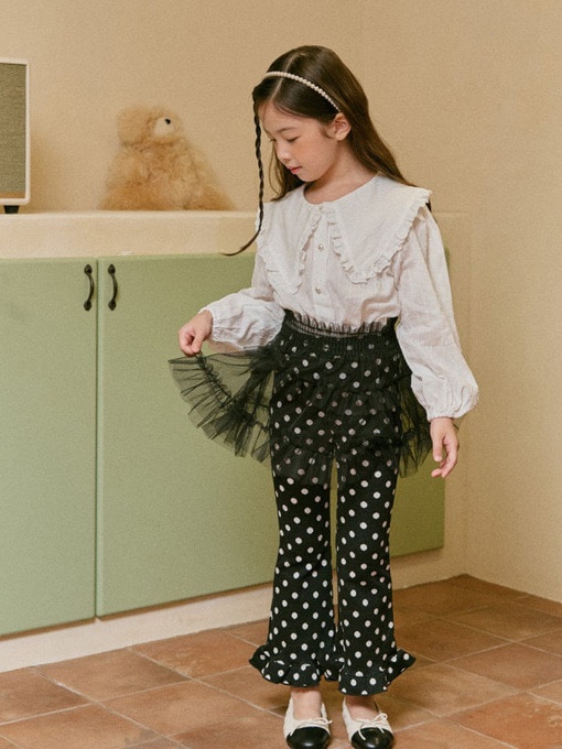 Dot Frill Bootscut Pants