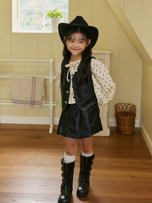 Leather Pleats Skirt Pants