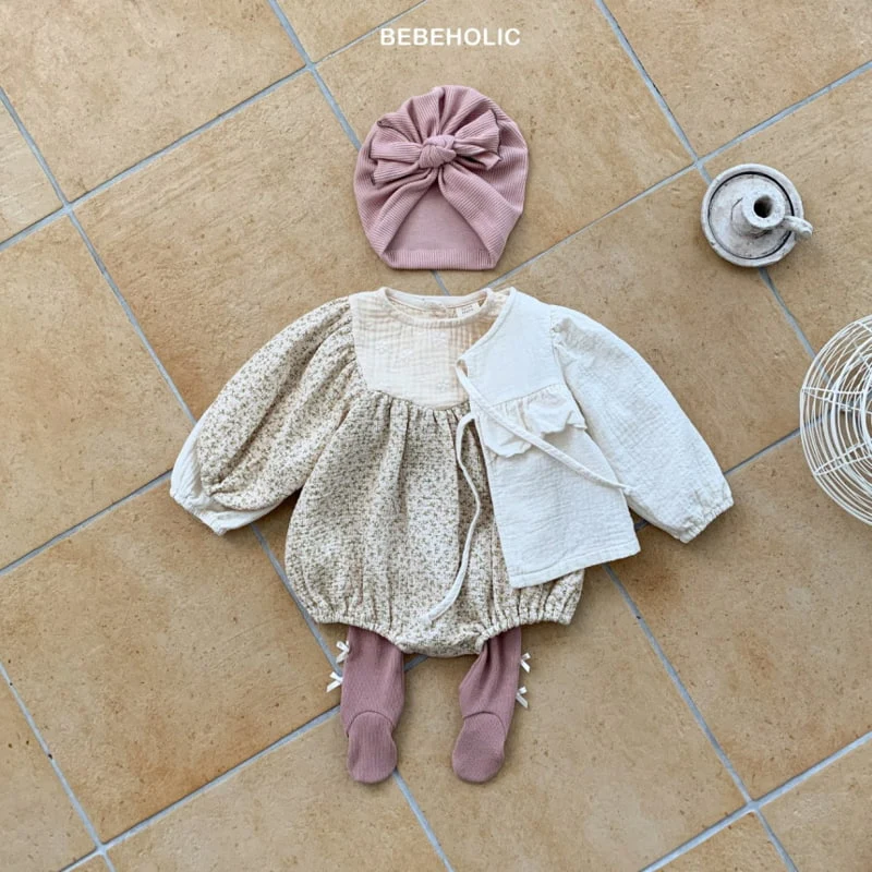 Bebe Holic - Korean Baby Fashion - #babyclothing - Flower Embroidery Bodysuit - 3