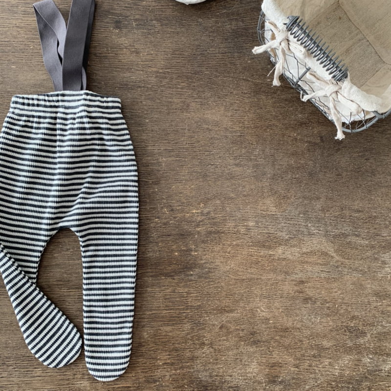 Bebe Holic - Korean Baby Fashion - #onlinebabyshop - Stripe Bear Foot Leggings - 11
