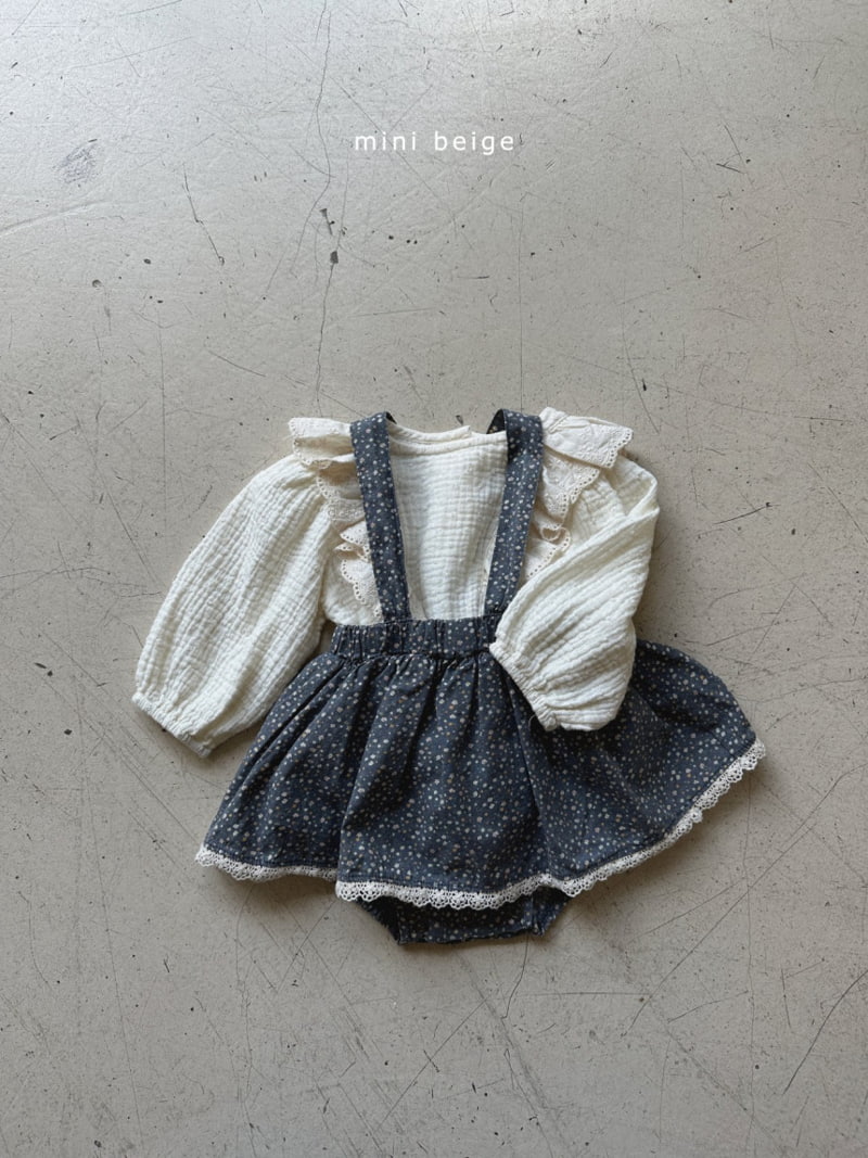 The Beige - Korean Baby Fashion - #onlinebabyboutique - Small Flower Suspender Bloomer - 9