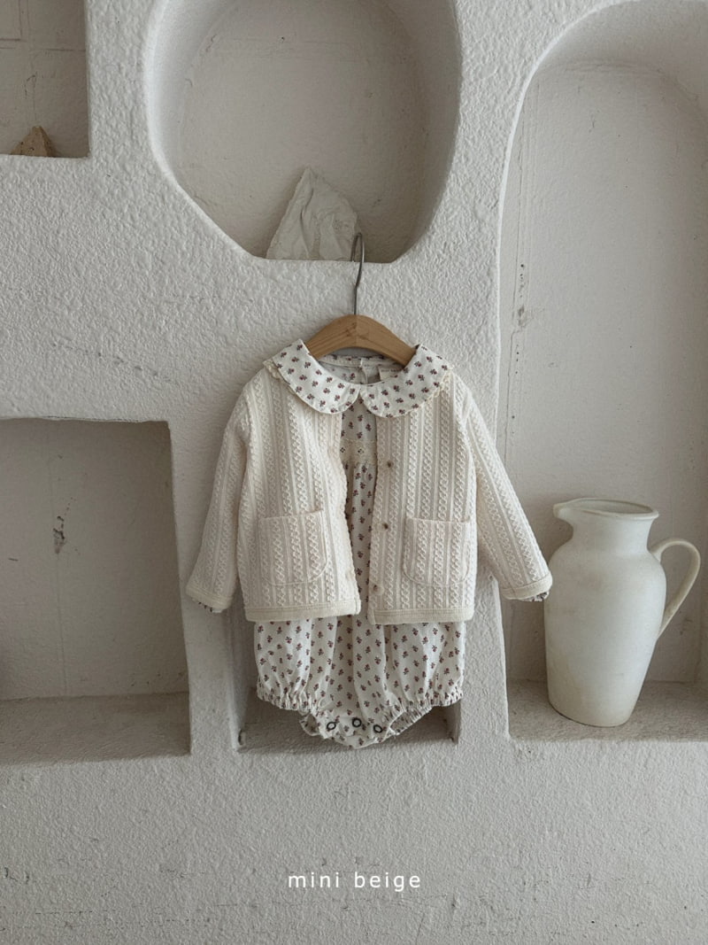 The Beige - Korean Baby Fashion - #onlinebabyboutique - Lace Flower Bodysuit - 10