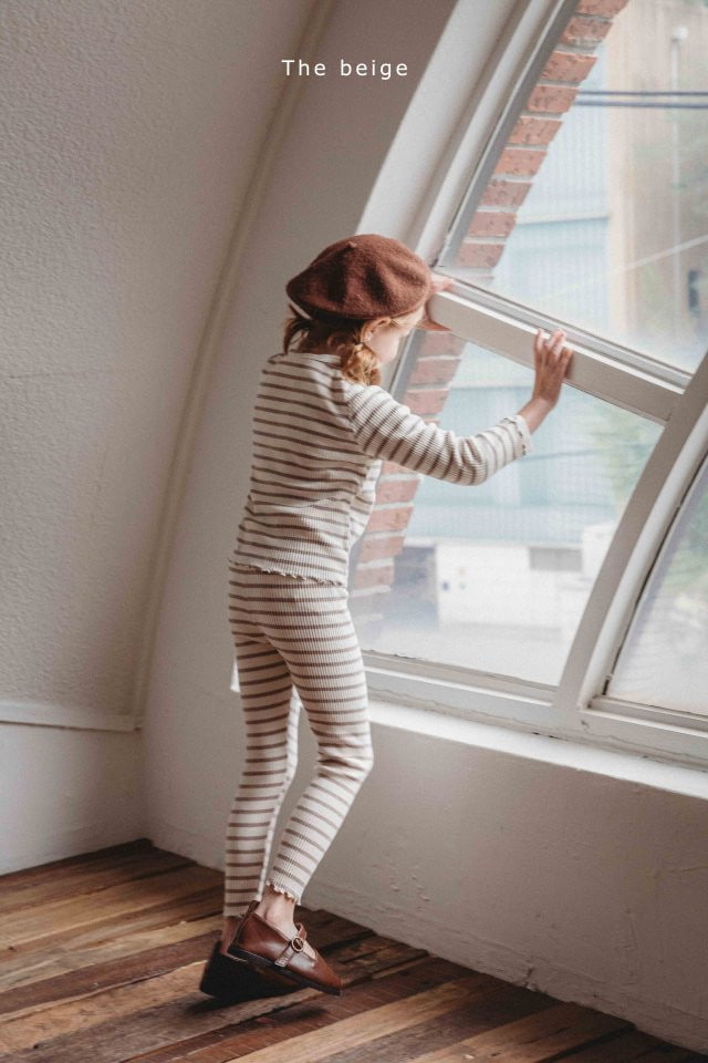 The Beige - Korean Children Fashion - #minifashionista - Stripe Leggings - 5