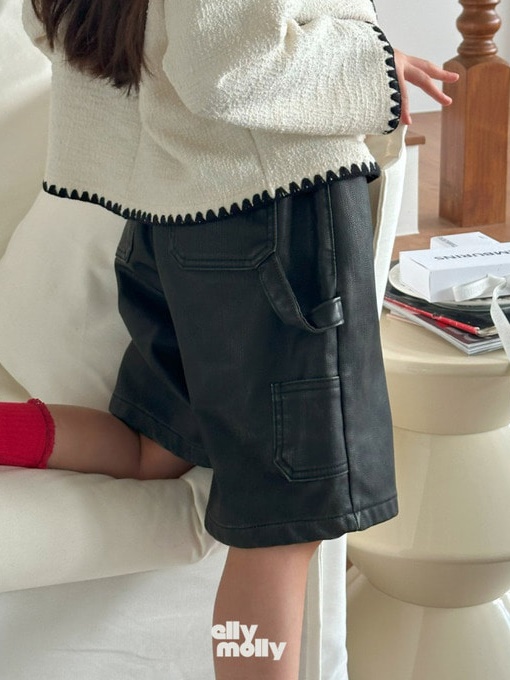 Pigment Leather Carpender Shorts