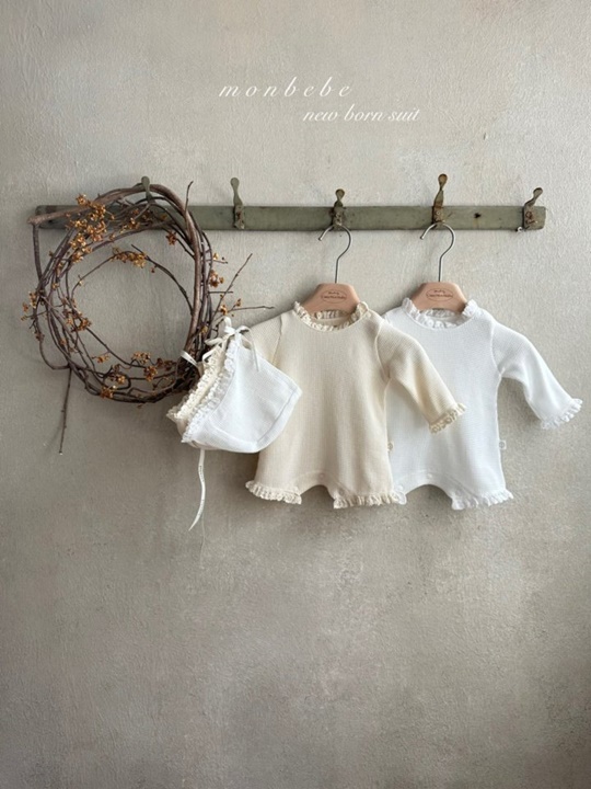 Waffle Bodysuit with Bonnet
