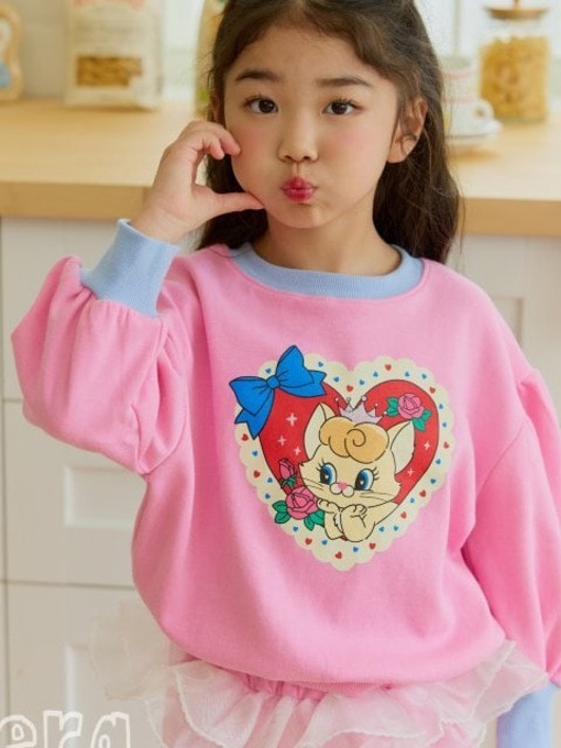 Heart Cat Puff Sweatshirts Heart Cat Puff Sweatshirts