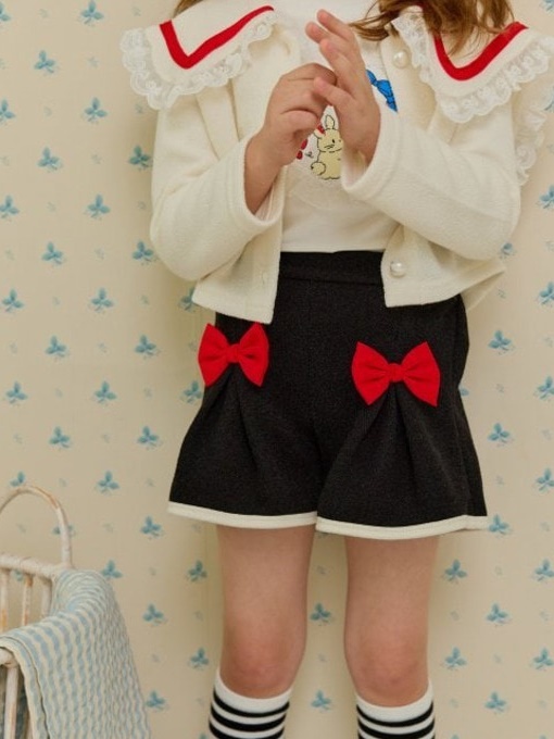 Red Ribbon Pleats Skirt Pants Red Ribbon Pleats Skirt Pants