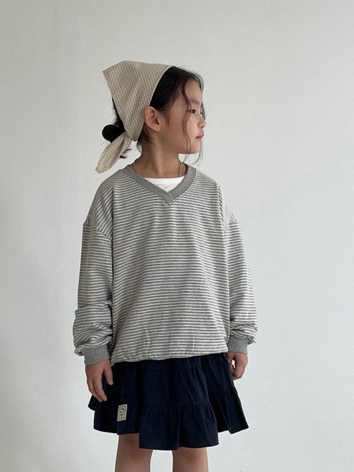 V Neck Stripe Tee
