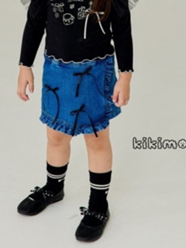 Ribbon Wrap Denim Shorts