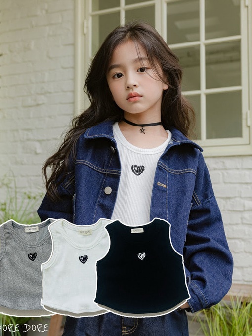 Heart Rib Sleeveless Tee