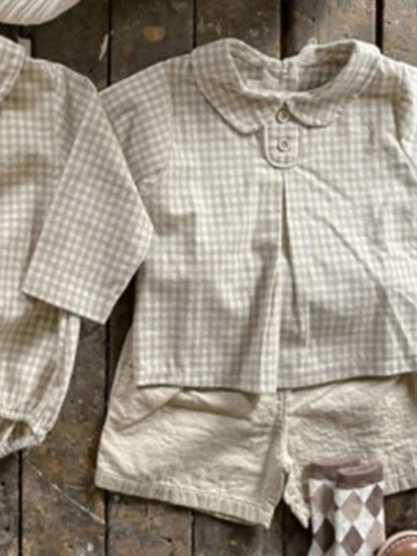 Beige Check Set