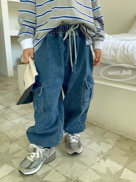 Denim Cargo Pants
