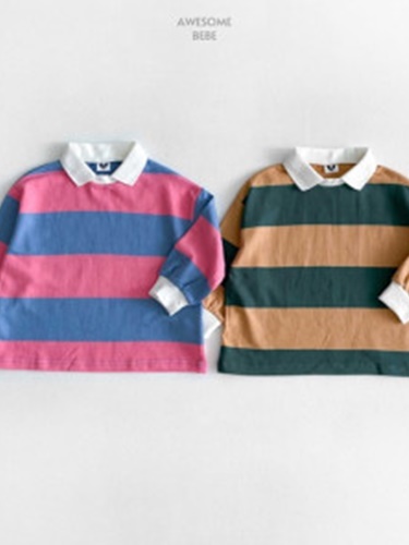 Stripe Collar Sweatshirts