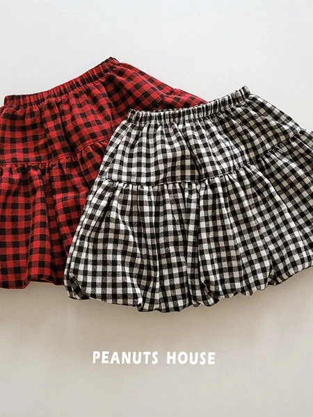 Check Balloon Skirt