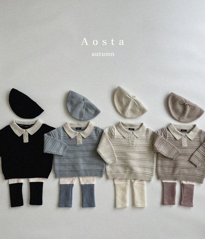 Aosta - Korean Children Fashion - #prettylittlegirls - Knit Collar Tee - 11