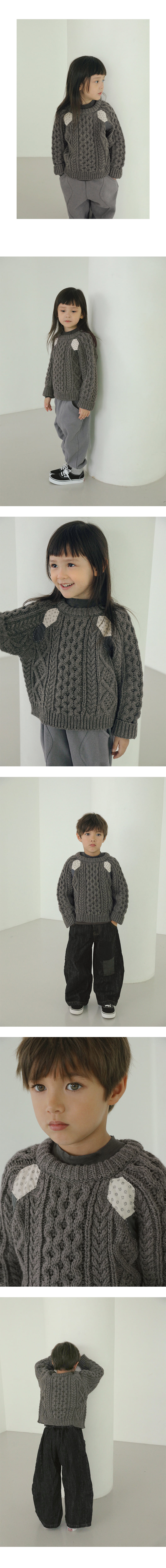 Bien A Bien - Korean Children Fashion - #childrensboutique - Lah Cable Knit Pullover - 3