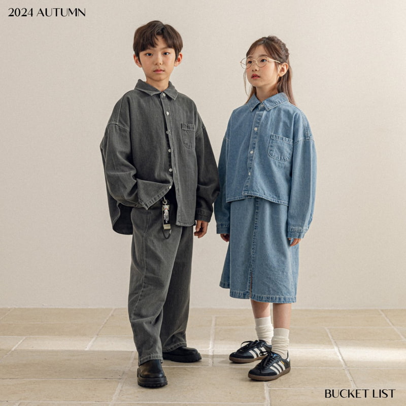 Bucket List - Korean Children Fashion - #designkidswear - Baisc Denim Shirt - 9